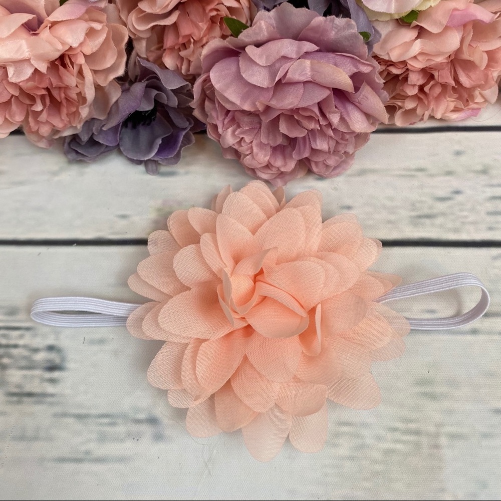 Newborn Peach Tutu and Headband Photography Prop - Picture 4 of 7